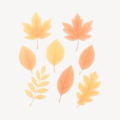 Naklejka premium Autumn leaves watercolor illustration.