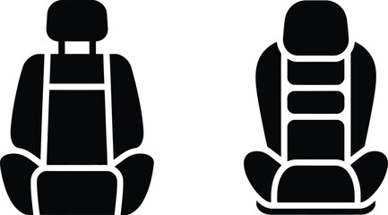 Two car seat icons showing different seat designs and comfort features