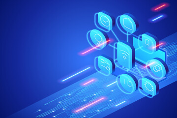 Smart grid illustration Digital distribution