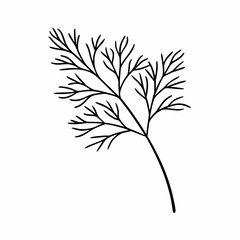 Dill Herb Leaf Outline Vector