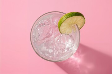 Chilled gin and tonic served in a glass against a vibrant backdrop