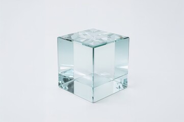 Transparent empty container against a white backdrop