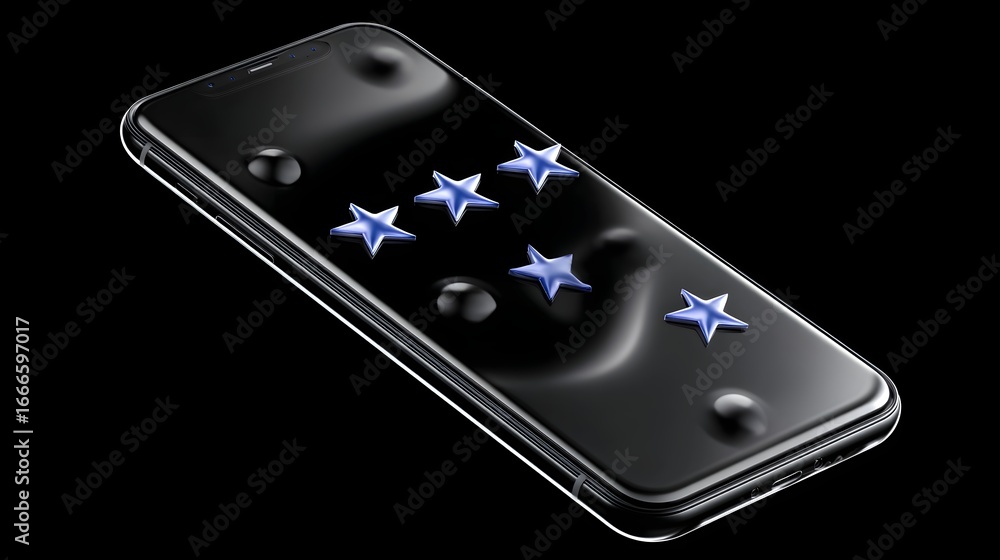 Poster smartphone with stars rating on display