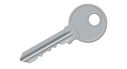 Isolated Silver Key