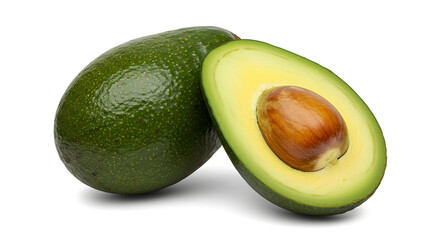 Fresh whole and halved avocados offer healthy eating in every delicious bite for your food photography