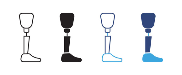 prosthetic leg icon set  sign vector illustration . 