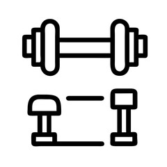 Set of Dumbbell Vector Icons for Fitness, Gym, Strength Training, Workout, Sports Equipment Designs. Dumbbell and Barbell Silhouette Icons -Weightlifting Vector Set made by adobe illustrator