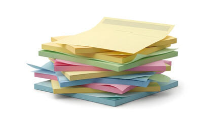 Colorful sticky notes stacked high, perfect for brainstorming, reminders, and creative projects, adding vibrant organization to any workspace or personal planning