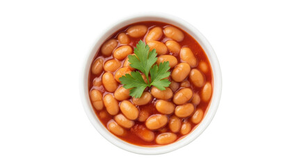 Isolated Baked Beans in Bowl