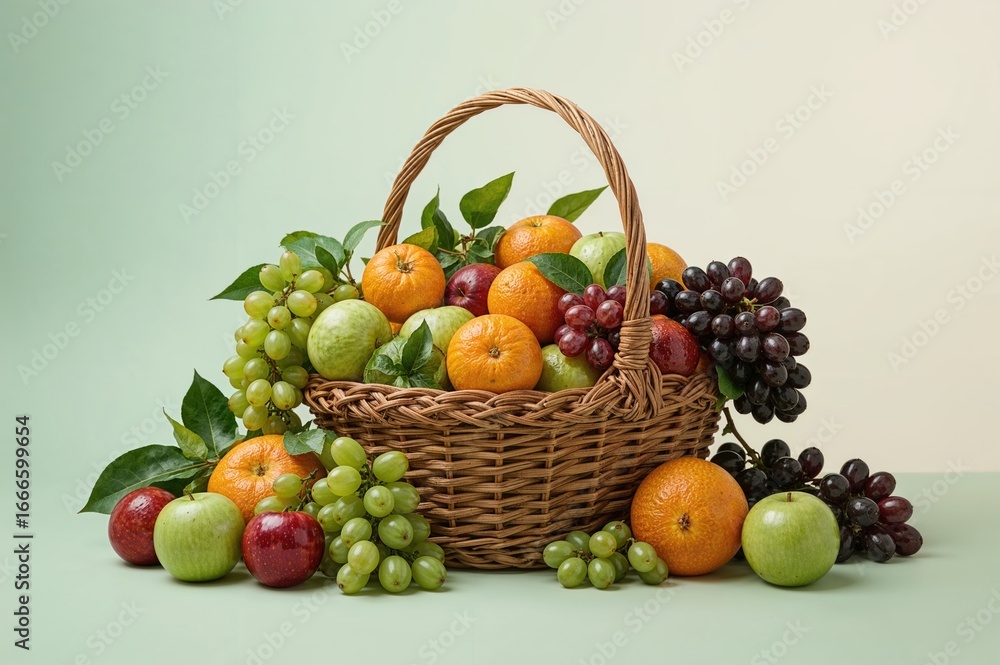 Poster Assorted fruits arranged in a container