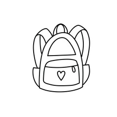 School bag doodle vector illustration