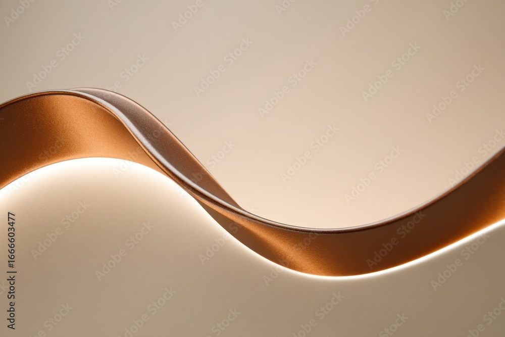 Aufkleber abstract copper ribbon with soft light creating a modern and elegant design element for backgrounds 