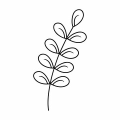 Lavender Branch Outline Vector