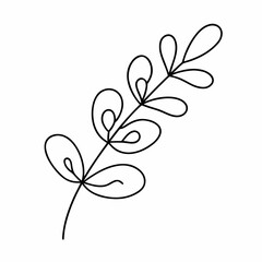 Lavender Branch Outline Vector