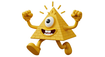 Isolated Cartoon Illuminati Pyramid Character