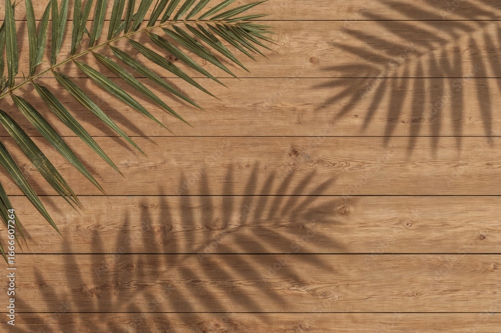 Poster overhead perspective of a smooth tan wooden surface featuring detailed texture and shadow patterns o