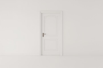 Naklejka premium Minimalist white room featuring a door