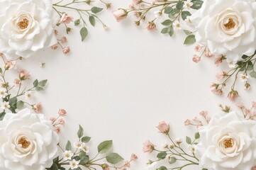 Holiday card featuring wild rose blossoms