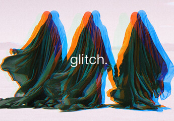 Glitch Photo Effect Mockup