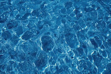 Obraz premium Tracks on a blue surface with empty space for text