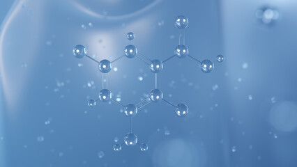 chloramben molecular structure, 3d model molecule, herbicide structural chemical formula view from a microscope
