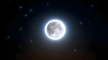 Naklejka premium Glowing full moon in the night sky