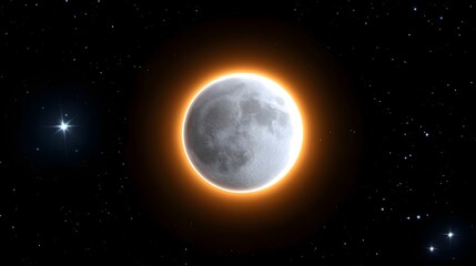 Fototapeta premium A total lunar eclipse illuminates the night sky. long_title:A dramatic total lunar eclipse casts an ethereal glow over the night sky, showcasing the