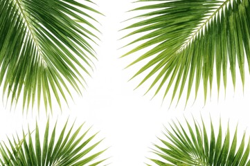 Obraz premium Isolated palm fronds against a white backdrop