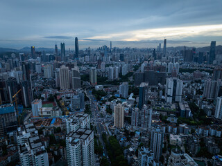 Fototapeta premium Aerial view of landscape in Shenzhen city, China
