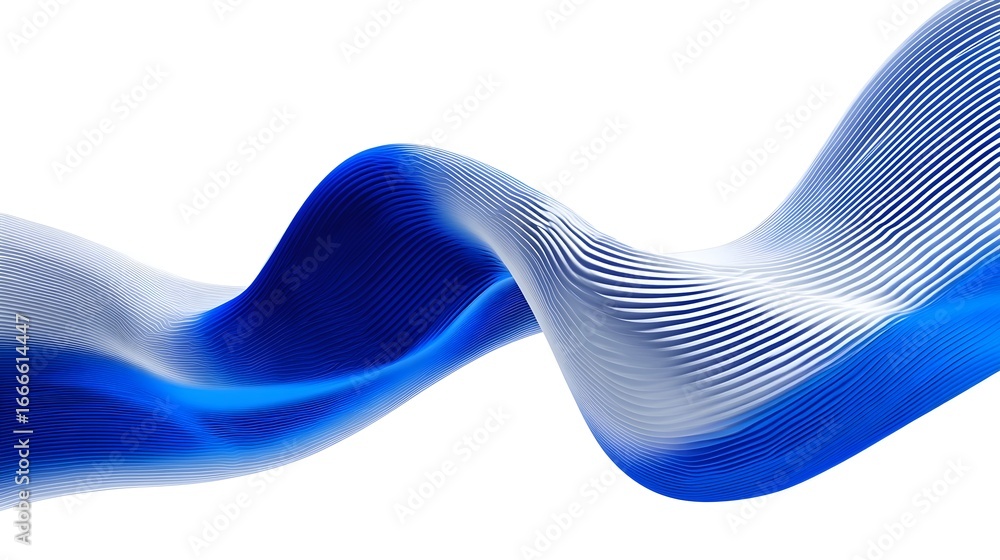 Aufkleber abstract dynamic fluid wave pattern in blue