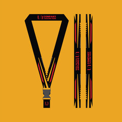 Corporate, school lanyard mockup with futuristic style