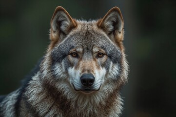 Obraz premium Close-up of a Grey Wolf (Canis lupus) Face