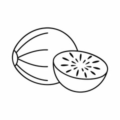 Nutmeg Spice Outline Vector