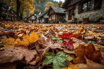 Gorgeous fall foliage in a rural area