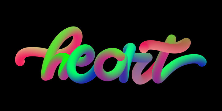 Colorful 3D Heart Text Effect &ndash; Modern Typography Design
