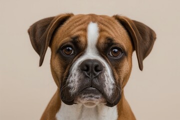 Adorable Brown and White Canine with Expressive Eyes