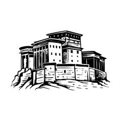 A sketchy style illustration depicting baltit fort