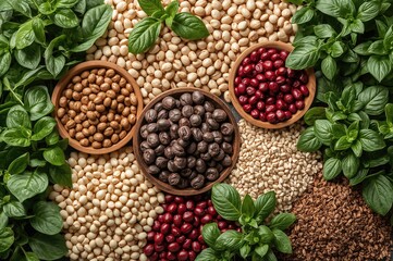 Fototapeta premium Beans as a nutritious source rich in fiber for healthy eating