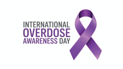 International Overdose Awareness Day Purple Ribbon Support Awareness