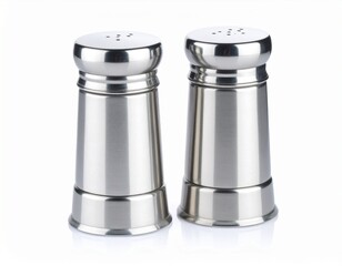 Shiny Stainless Steel Salt and Pepper Containers with Elegant Footed Design