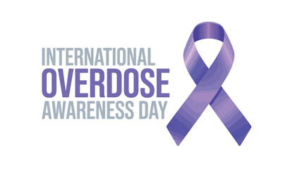 International Overdose Awareness Day Purple Ribbon Support Awareness
