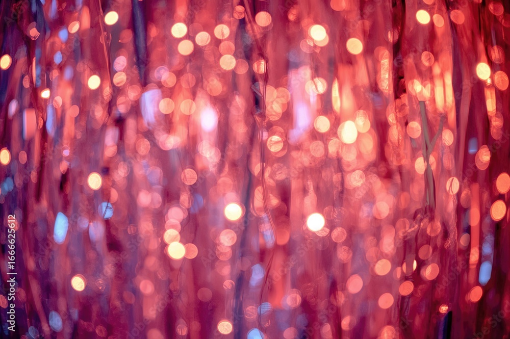Poster bokeh lights create a glowing backdrop