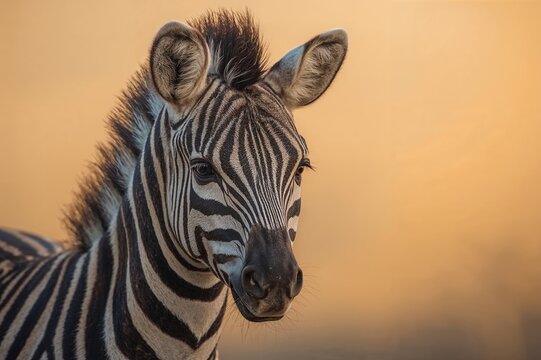 Silhouetted close-up of a zebra