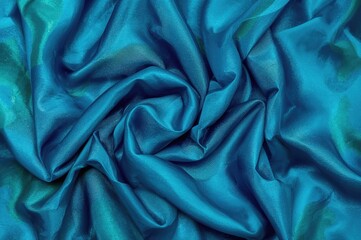 Obraz premium Wrinkled blue silk textile background