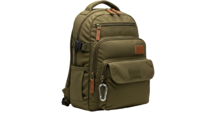 Isolated Olive Green Backpack