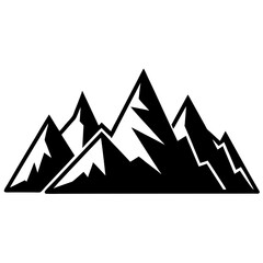 Mountain Silhouette Line Art Vector Set