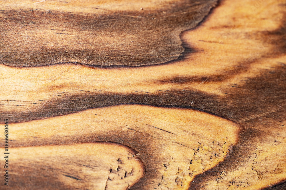 Poster closeup view of the intricate grain pattern of rustic hardwood surface. wood texture background