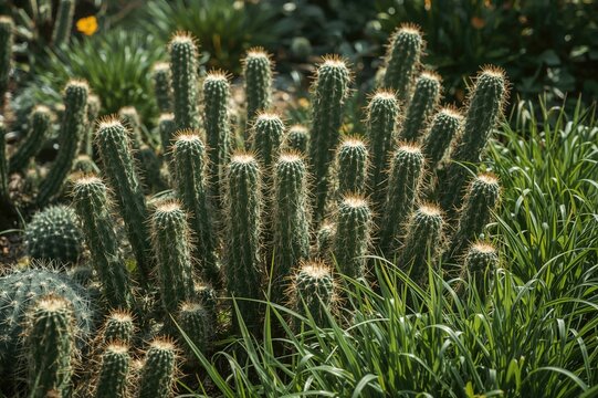 Succulent plant thriving outdoors. Outdoor greenery theme.