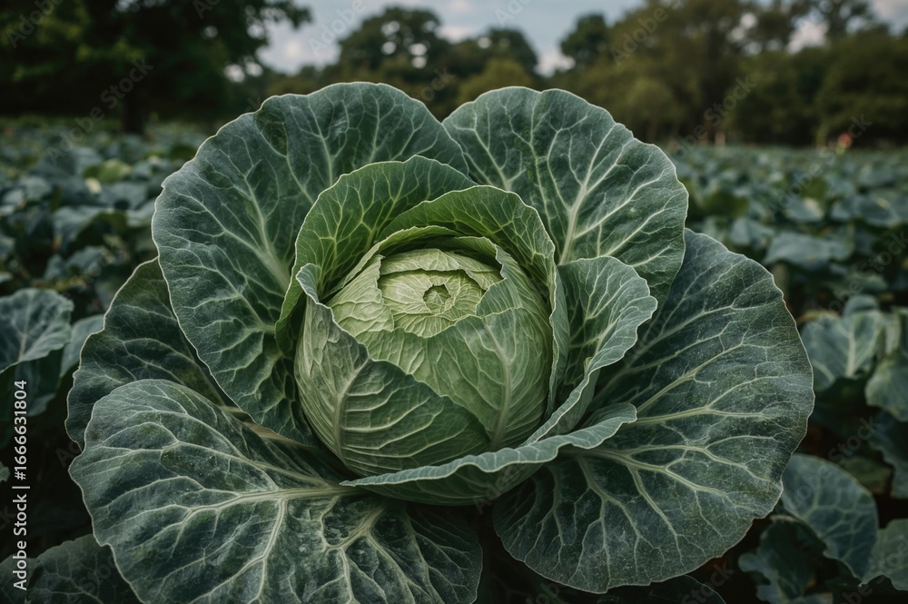 Poster pattern and texture of cabbage and broccoli leaves in nature during summer and spring
