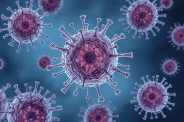 3D scientific rendering of malignant and cancerous cells